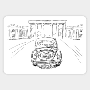 Classic car drawing Sticker